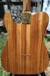 Solid zebrawood body telecaster.